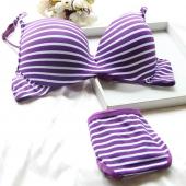 heiß sexy Damen Mädchen Gestreiften push up Gepolsterte  Unterwäsche 2 PCs hat Underwire BH dessous 32 36b