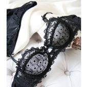 Mode sexy Spitzen BH ultra Dünnen Transparenten plus Size and red Mädchen Büstenhaltersatz Unterwäsche