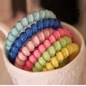 1lot 4PCs zopfbänder Telefon spule Farbige elastischen Haargummis für Mädchen die Haare knirschig mit einem kleinen 