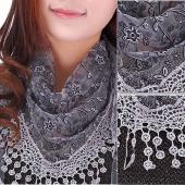 neuer Schal Damen Spitzen aus Blumenmustern SeidenSchal hohl Tassel Dreieck anhänger Schals Schals wickeln