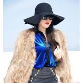 heiße Damen die Dame mit Breiten Rand wollfilz fedora Hut kegler wurde sun Beach Bowknot