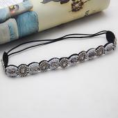 Mode retro Stil Damen Haargummi Crystal Strass Grauen Perlen des Hair Metal