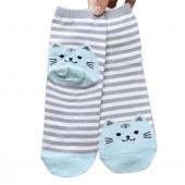 neue Design süß zeichentrick Katze socks Gestreiften Muster Damen Baumwolle Socke Winter