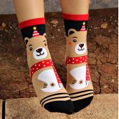 1 Paar neue Damen im Winter warm Weihnachten warme weiche Baumwolle süß Nikolaus Hirsch Socken