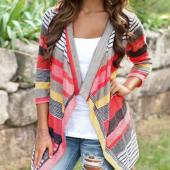 boho Damen lange Ärmel Strickjacke Lockere Pullover Outwear aus Jacke Mantel