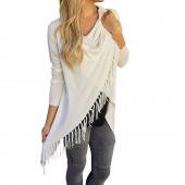 Herbst Damen lange Ärmel Tassel slash Pullover zieht Femme lässig aus Jersey Tops tragen SpRinger Winter Pullover