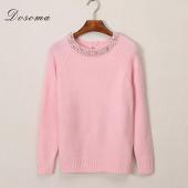 Herbst Winter Marke Design friesen o Hals lange Ärmel aus Pullover elegante casual Pullover warmen Strickwaren Frau