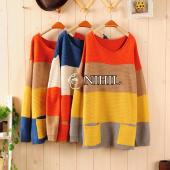 pathwork Damen GeStrickten Pullover neue Mode lange Ärmel o Hals Bekleidung Damen Taschen Lockere Pullover