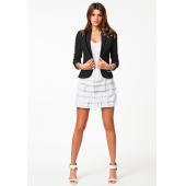 aq219 Damen berufsbekleidung Jacke Frühlingsmantel slim Anzug Schwarz Grau zwei knöpfe Mantel Damen Blazer femini