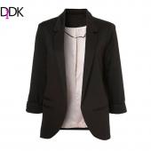 Damen Kleidung beScheidenen Formellen Frühjahr neuer Damen Mode kerb ReVers Freund Ponte rollte Ärmel Blazer