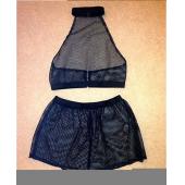 neue Damen zwei Stück hat reiner Mesh Pflanzlichen Top Hemdchen oder so was kurze Bluse Shorts