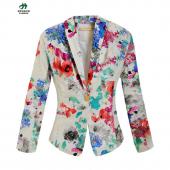 plus Size xxl Blumen elegante Blazer Damen Print blaser casual Sakko MarkenDesigns Mantel chaquetas mujer arsch 279