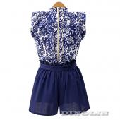 Sommer Stil Damen Chiffon Vintage Verstimmen Ärmellose reißverschluss Verband kurzen Hemd Bluse passt höchs