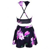 Summer Style 2 Stück Damen Hosen und kurze Top Blume gedruckt hat Sommer Stil Damenie wurde