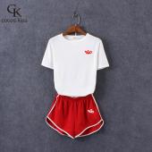 kostenLoser Versand heißes Verkauf 2 Stück Damen mit elastischen Bund Muster Sport Jogging Anzüge