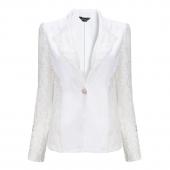 sexy Damen Spitzen Häkeln Patchwork slim Blazer Anzug Mode der Mantel Outwear slim Knopf Jacke chaquetas mujer