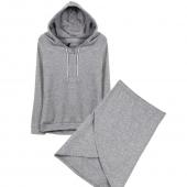 plus Size n 4xl Damen Mode lange Ärmel Hoodies SweaT Shirts und Röcke Setzt Sport Anzug Trainingsanzüge pflanzli