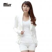 Miss Damen Weisser Blazer smoking an Grossen Bogen slim offizielle Amt Anzüge Dünne Arbeiten Jacke plus Size Blazer