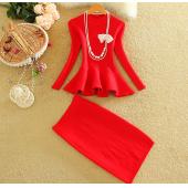 Alpha Winter Damen Mode 2PCs Rock passt zu Verstimmen Saum slim Stricken Blusen Tops und schritt Rock Setzt Damen 2PCs