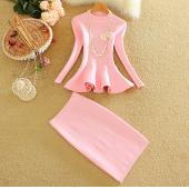 Alpha Winter Damen Mode 2PCs Rock passt zu Verstimmen Saum slim Stricken Blusen Tops und schritt Rock Setzt Damen 2PCs