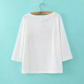 Damen Mode Setzt der Print T Shirt Schwarzer HosenAnzug Setzt ae001