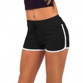 Mode Sport Sport Shorts Shorts Damen dagegen getrennte elastischen Bund Verbindliche Tunnelzug Bund Seite lässige