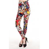 Europa Amerika comic Schönheit Mädchen Briefe Print Leggings hohe Spandex Frau neuheit Gamaschen plus Versandkosten