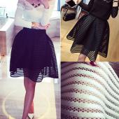 Sommer im Herbst neue sexy Mode Rock Womens Gestreiften Hebt fluffy Rock swing Rock ladies Schwarz Weissen Ball