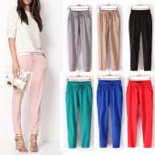 kostenLoser Versand Sommer neue Damen Lockere Hose Mode sexy Chiffon elastischen Bund Regenbogen Hose