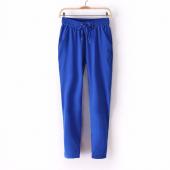 heißes Verkauf neue Marke casual Damen Hosen Einfarbig Tunnelzug elastischen Bund bequem in voller länge Chiffon