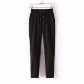 heißes Verkauf neue Marke casual Damen Hosen Einfarbig Tunnelzug elastischen Bund bequem in voller länge Chiffon
