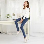 tc heißen Jeans Hosen Damen fallen die Jeans Blau Schwarz Dünnen loch Riss BleiStift Strecken hohe Taille und Grösse