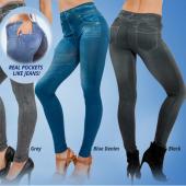 heiß Verkaufen Damen Printed slim Hochelastischen jeggings gefälschte Jeans Taschen kausalen fasion Mädchen