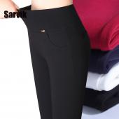 Verkauf neue Damen büro Hosen Hoch Strecken Baumwolle Damen Bleistift Hose Schwarz Blau Weisse Damen mit hoher