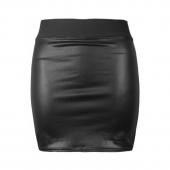 neuer Mode sexy Damen Bodycon pu Leder Mini Rock Top Qualität kurzen Rock Schwarz klassischen Design