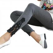 neu Design Damen Lady Herbst Baumwolle Leggings Seite Bein Fester Hose aug19 Dreieck