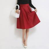 plus Size Herbst Winter ausgestellte Rock gefalteten Midi Rock im retro Stil mit hoher Taille elegante Vintage