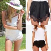 Sommer neue heiße Mode Mode Schwarz Weiss freien Grösse Damen Mädchen elastischen lässige Shorts hohe Taille