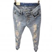 Freund Jeans für Damen neue Mode Sommer Stil Damen Jeans Locker löcher Denim Harem Hose zerRissener Jeans Frau
