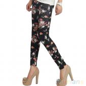 Damen schicken retro Rose Blume Print Leggings Hose elastizität Dünne neuer Stil 2md9