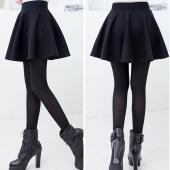 Mode sexy Damen und Strecken hohe Taille gefaltete lässig schlicht Skater abgefackelt Baumwolle Mini kurzen