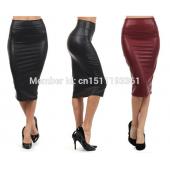 Versandkosten plus Size hohe Taille Faux Bleistift Rock black Rock 9 Farben s m l xl