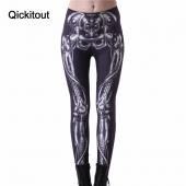 Landungsschiff Hochwertige Leggings Damen Mode mechanische knochen Schwarze Leggings Digitale Print Schädel Leggings