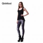 Landungsschiff Hochwertige Leggings Damen Mode mechanische knochen Schwarze Leggings Digitale Print Schädel Leggings