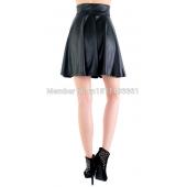 kostenLoser Versand neue hohe Taille Faux Skater Rock Mini Rock über Knie Einfarbig Rock s m l xl