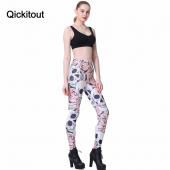neue Mode Rose Schädel gedruckten Damen fitness Sportwear Leggings FeMininos Mode slim elastischen Hosen Fraue