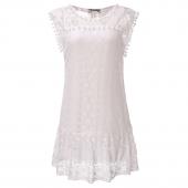 sexy Damen im Ärmellosen Kleid am kurzen Kleid Tassel Festen Weissen Mini Kleid Vestidos plus Size