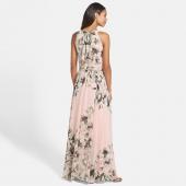 Sommer Damen lange Kleid o Hals Blumenmustern Chiffon Kleid elegant und lässig boho Maxi Partykleider Vestidos werd