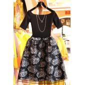 neue Mode Vintage elegante zwei weibliche Kleid Sommer Twinset Damen Organza BallKleidern Flora Muster Vestidos