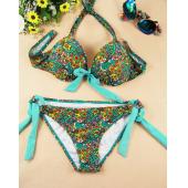 Bikini Brasilianischen Vintage Verband Badeanzug Blumenmustern Badehosen push up Bikini